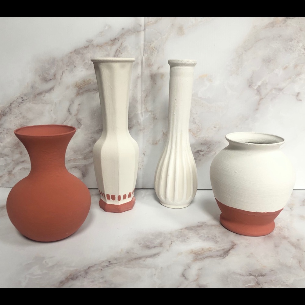 Hand painted vases set of 2